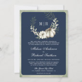 Invitation Citrouille Sage Green Wreath QR Code Marine Mariag (Devant)