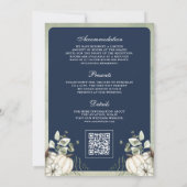 Invitation Citrouille Sage Green Wreath QR Code Marine Mariag (Dos)