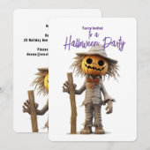 Invitation Citrouille Scarecrow Halloween Party (Devant / Derrière)