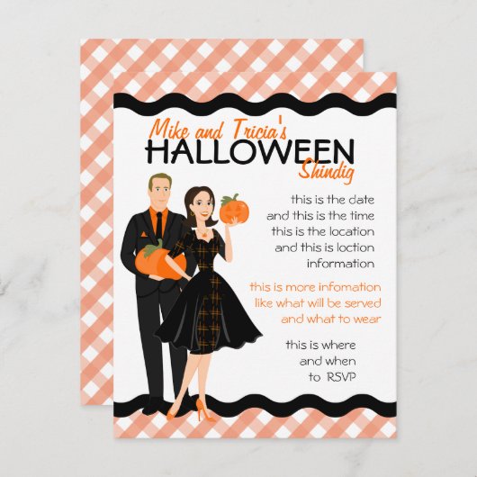 Invitation Citrouille Shindig (Devant / Derrière)