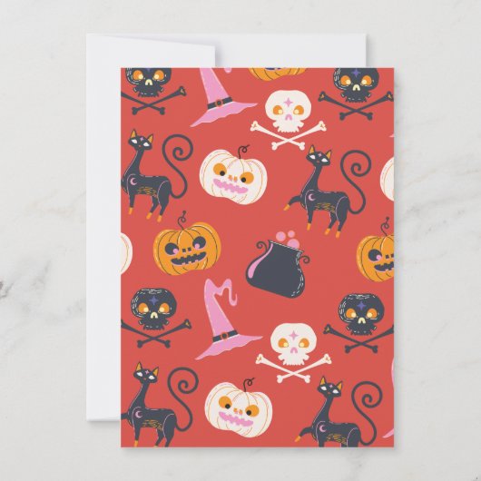 Invitation Citrouille signe Mod Halloween Mariage (Dos)