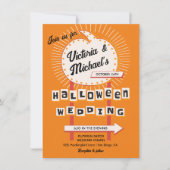 Invitation Citrouille signe Mod Halloween Mariage (Devant)