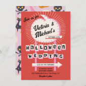 Invitation Citrouille signe Mod Halloween Mariage (Devant / Derrière)