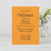 Invitation Citrouille simple Orange Halloween Costume Party (Debout devant)
