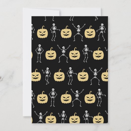 Invitation Citrouille Skeleton Halloween Bones Party (Dos)
