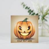 Invitation Citrouille souriante (Debout devant)