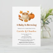 Invitation Citrouille Spice Automne Café Boissons Baby shower (Debout devant)