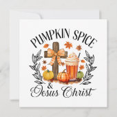 Invitation Citrouille Spice Et Jésus-Christ Croix Citrouille (Dos)