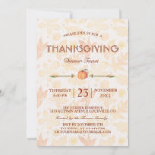 Invitation Citrouille Spice Fall Wreath Thanksgiving Dîner (Dos)