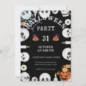 Invitation Citrouille | Spider Web Halloween Bureau Party Noi (Devant)