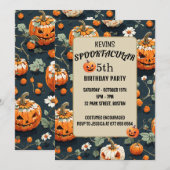 Invitation citrouille spooktaculaire anniversaire de enfant H (Devant / Derrière)
