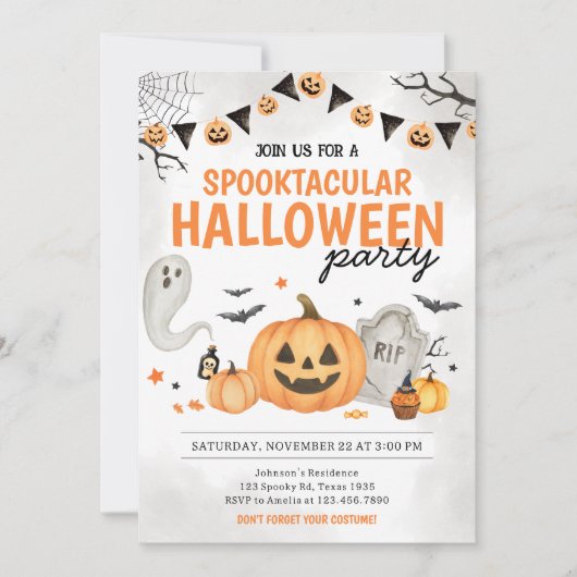 Invitation Citrouille Spooktacular Halloween Parti (Devant)