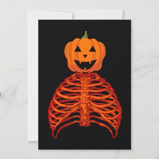 Invitation citrouille squelette halloween  (Devant)