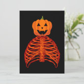 Invitation citrouille squelette halloween  (Debout devant)
