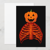 Invitation citrouille squelette halloween  (Devant / Derrière)