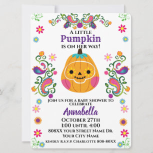 Invitation Citrouille sucrée crâne mignon Halloween Baby Show