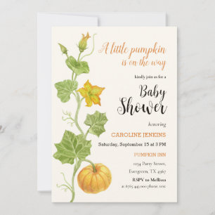 Invitation citrouille sur le chemin baby shower