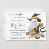 Invitation Citrouille sur le chemin Sorcière Baby shower Hall (Devant)