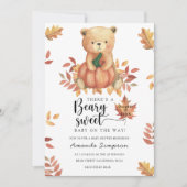 Invitation Citrouille Teddy Bear Baby shower d'automne (Devant)