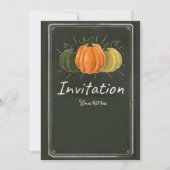Invitation Citrouille tendance Chalk sur tableau noir (Devant)