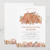 Invitation Citrouille Thanksgiving (Devant / Derrière)