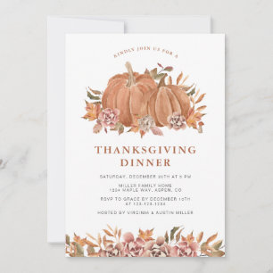 Invitation Citrouille Thanksgiving