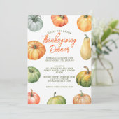 Invitation Citrouille Thanksgiving Fest Diner Aquarelle (Debout devant)