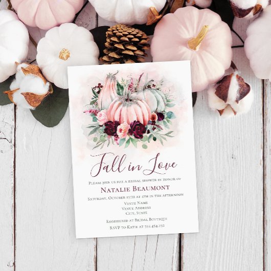 Invitation Citrouille tombe dans la Fête des mariées de l'amo