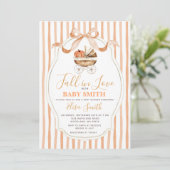 Invitation Citrouille Tombe Dans L'Amour Genre Baby shower Ne (Debout devant)