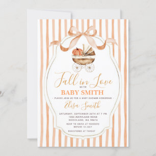 Invitation Citrouille Tombe Dans L'Amour Genre Baby shower Ne