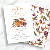 Invitation Citrouille tombe dans le Baby shower d'amour