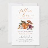 Invitation Citrouille tombe dans le Baby shower d'amour (Devant)
