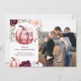 Invitation citrouille tomber violet remerciement photo