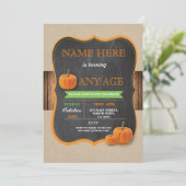 Invitation Citrouille Tout âge Fête d'anniversaire Garçon ou  (Debout devant)