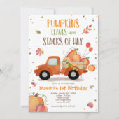 Invitation Citrouille Truck Anniversaire Fête d'automne Citro (Devant)