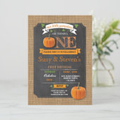 Invitation Citrouille Twins 1er Premier anniversaire Invitati (Debout devant)