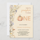 Invitation Citrouille un automne premier anniversaire invitat (Devant)