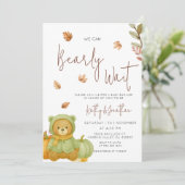 Invitation Citrouille vert Nous pouvons Bearly Wait Baby show (Debout devant)