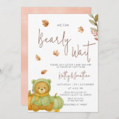 Invitation Citrouille vert Nous pouvons Bearly Wait Baby show (Devant / Derrière)