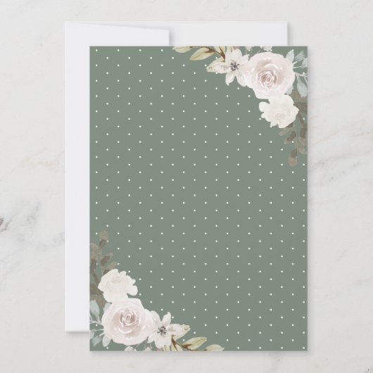 Invitation Citrouille vert Sage et Mariage en bois floral bla (Dos)