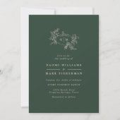 Invitation Citrouille Vines Monogramme Mariage (Devant)