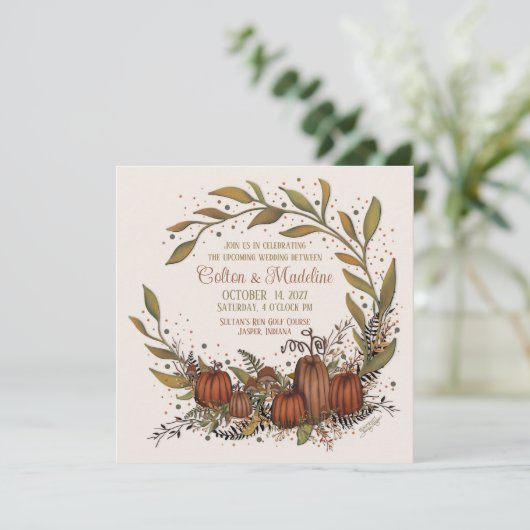 Invitation Citrouille Wreath Automne Automne Inspirivity Mari (Debout devant)