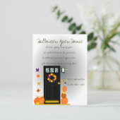 Invitation Citrouilles à la porte (Debout devant)