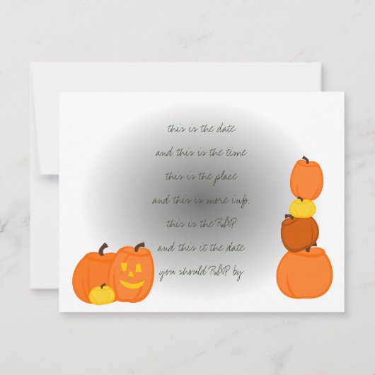 Invitation Citrouilles à la porte (Dos)