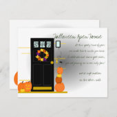 Invitation Citrouilles à la porte (Devant / Derrière)