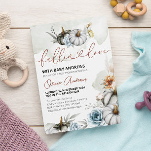 Invitation Citrouilles à l'aquarelle Baby Shower Tomber en Am