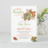 Invitation Citrouilles aquarelle | BABY SHOWER (Debout devant)