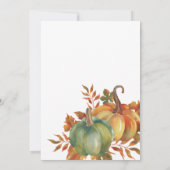 Invitation Citrouilles aquarelle | BABY SHOWER (Dos)