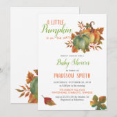 Invitation Citrouilles aquarelle | BABY SHOWER (Devant / Derrière)