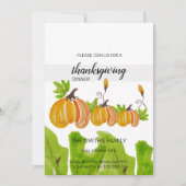 Invitation Citrouilles aquarelle de Thanksgiving (Devant)